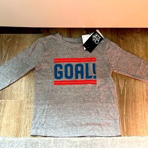 New w Tags CHASER Boys Goal Long Sleeve T Shirt in Heathered Grey Size 7